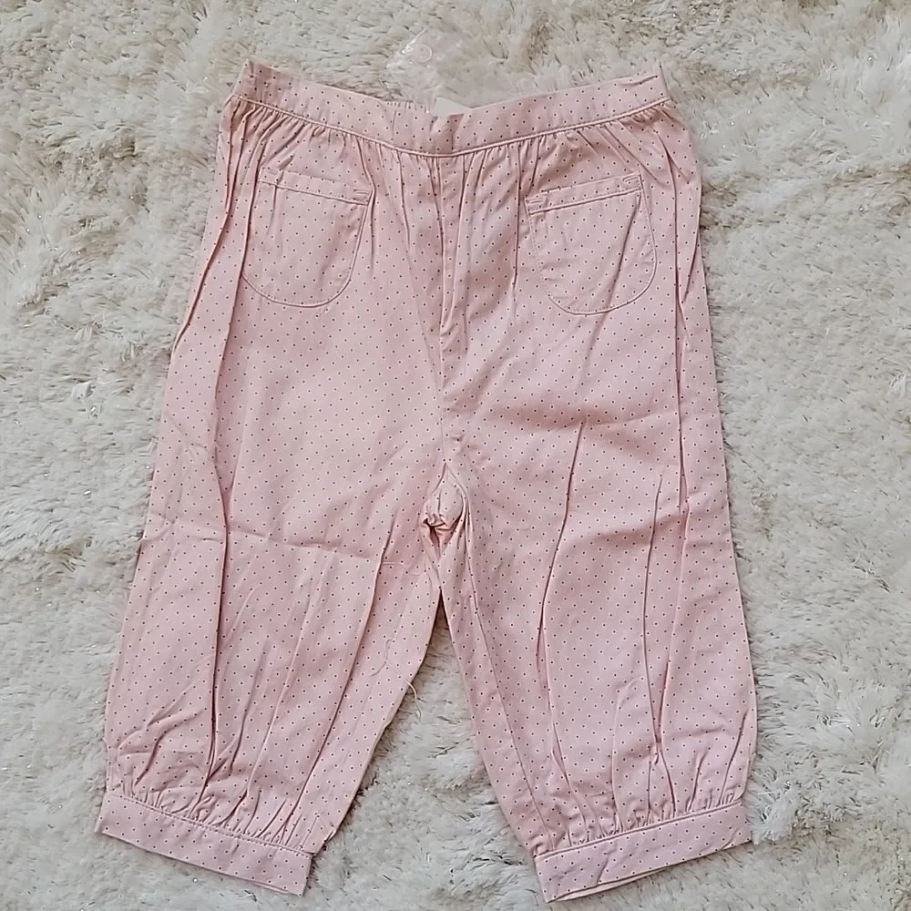 JANIE AND JACK PINK POLKA DOT PANTS, SIZE 6-12 MONTHS - NEW!